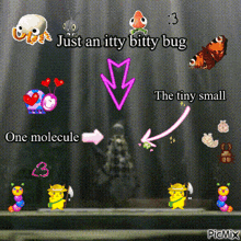 a picture of a bug with the words just an itty bitty bug on it