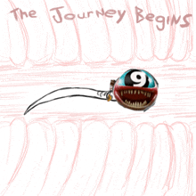 a drawing of a sperm with the words the journey begins