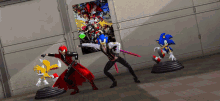 a group of video game characters including sonic and knuckles pose for a picture