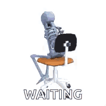 skeleton waiting