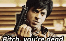 When Someone Flirts With Bae In Front Of You GIF - Gun Bitch Youre Dead Angry GIFs