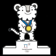 スホランとバンダビ   2018年平昌オリンピック 金メダル GIF - Soohorang And Bandabi Kin Medal GIFs