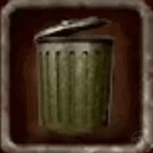 a picture of a garbage can in a square frame