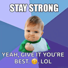 Stay Strong Fist Pump GIF - Stay Strong Fist Pump Kid GIFs