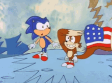 the adventures of sonic the hedgehog miles prower tails flag tails usa flag sonic tails flag