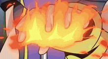 a close up of a person holding a flame in their hand