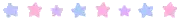 a row of pink and blue icicle shaped objects on a white background .