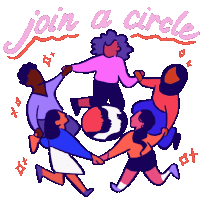 Join A Circle Womens March Sticker - Join A Circle Womens March Join Hands Stickers