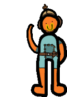 a cartoon drawing of a man with a smiley face