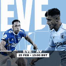 a poster for eve av shows two soccer players