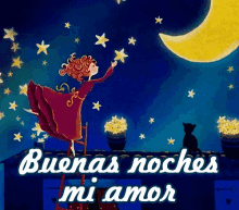 Buenas Noches Mi Amor GIF - Buenas Noches Mi Amor Night Stars GIFs