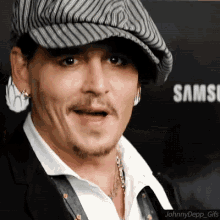 Johnny Depp Hat GIF - Johnny Depp Hat Laughing GIFs