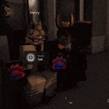 a screenshot of a video game shows henry talking to henry