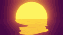 the sun is setting over the ocean with a purple sky