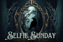 a picture of a crow in a mirror with the words selfie sunday