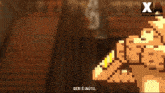 a pixel art of a person with the words ger e inutil written below them