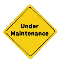 a cartoon character holding a wrench in front of a sign that says under mainte