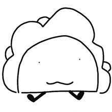 a black and white drawing of a taco with a mustache and feet .
