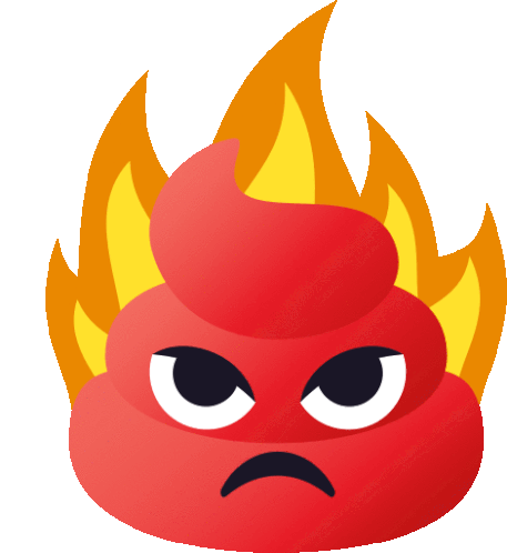 Flaming Pile Of Poo Sticker - Flaming Pile Of Poo Joypixels Stickers