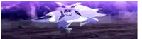 a purple background with a cartoon character flying in the air