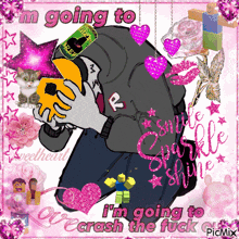 a picture of a cartoon character with the words i 'm going to and i 'm going to crash the fuck on it