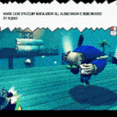 a video game screen says mafia saw spaceship mafia knew all all along mafia is being invaded by aliens
