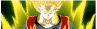 a drawing of a man with yellow hair and a blue shirt