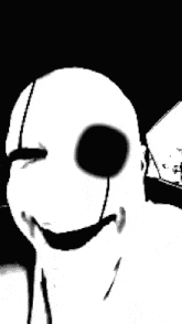 a black and white drawing of a person 's face with a shadow on it .