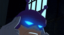 a cartoon character with a blue head and antennas