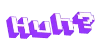 a purple and white logo that says huhe on a white background