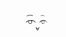 a drawing of a cartoon face with a tongue sticking out