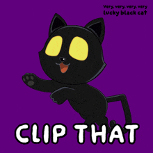 a very very very lucky black cat clip that