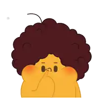 a cartoon character with a big afro giving a peace sign