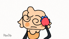 a cartoon character with a blue paw and the words flipaclip below it