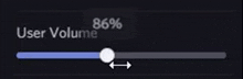 a screen shows a percentage of a user 's volume being displayed .