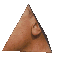 barack obama 's face is cut into a triangle .