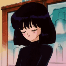 Anime Black Dress GIF - Anime Black Dress Blush GIFs