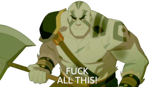 Fuck All This Grog Strongjaw Sticker - Fuck All This Grog Strongjaw The Legend Of Vox Machina Stickers