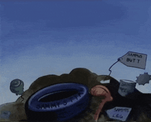 a cartoon drawing of a tire that says sammy stick