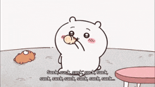 a cartoon bear says " suck suck suck suck suck suck "