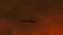a cartoon of a dragon flying over a fire