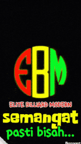 a colorful logo for elite billiard modern