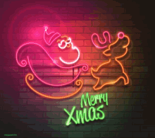 Merry Christmas Neon GIF - Merry Christmas Neon Sleigh GIFs