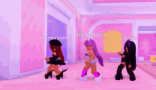 a group of girls are dancing in a room with the name istevey on the bottom left