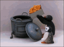 Pingu Popcorn Pinga Popcorn GIF - Pingu Popcorn Pinga Popcorn Pingu Cooking GIFs