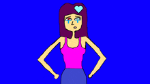 a cartoon of a girl with a heart in her hair