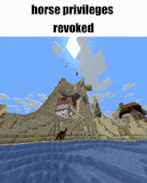a screenshot of a video game with the words horse privileges revoked at the top