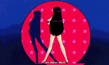 a cartoon character says i am sailor mars in front of a red circle