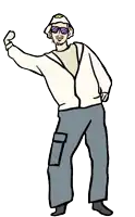 a cartoon of a man wearing sunglasses and a hat