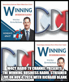 w4cy radio tv channel presents the winning business radio streamed live on nov 4, 2024 with richard blank